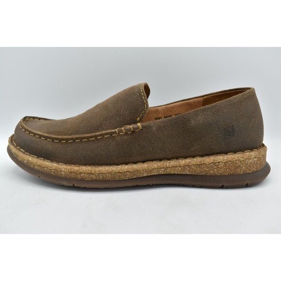 Born Mens Size 11.5 Baylor Taupe Distressed Suede Slip On Loafers Shoes - Picture 7 of 11